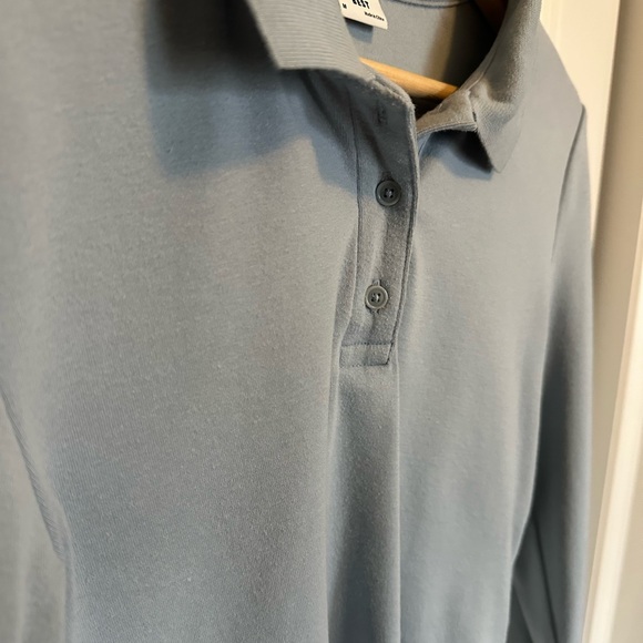 Sunday Best Light Blue Cropped Long Sleeve Polo Top / Hugo Top - Picture 4 of 9